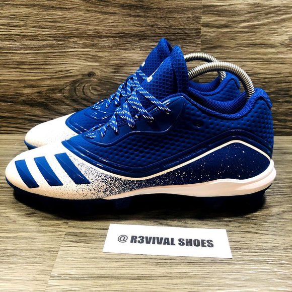 NWOB Adidas Men's Icon V Bounce Royal/White Baseball Cleats- Sz 10.5 - Picture 5 of 10